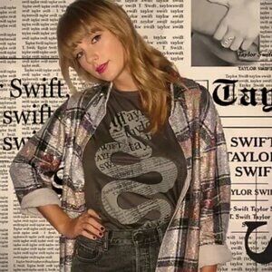Taylor Swift Reputation Tour Snake Graphic Muscle Tee Tour List Tank Top S